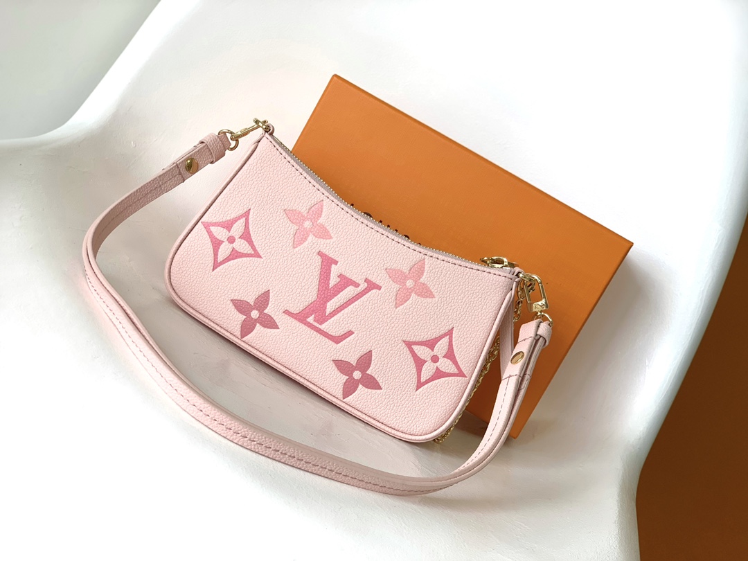 [TOP] Louis Vuitton LV  Gradient Easy Pouch Monogram Empreint Bag 19.0 x 11.5 x 3.0 cm- Pink