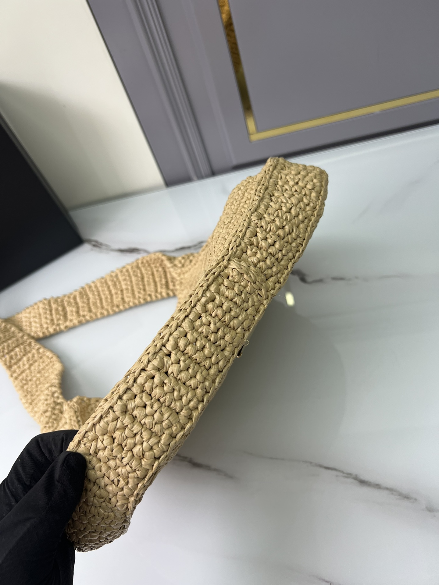 [Top] PRADA Straw Shoulder Bags 30x24x4.5cm