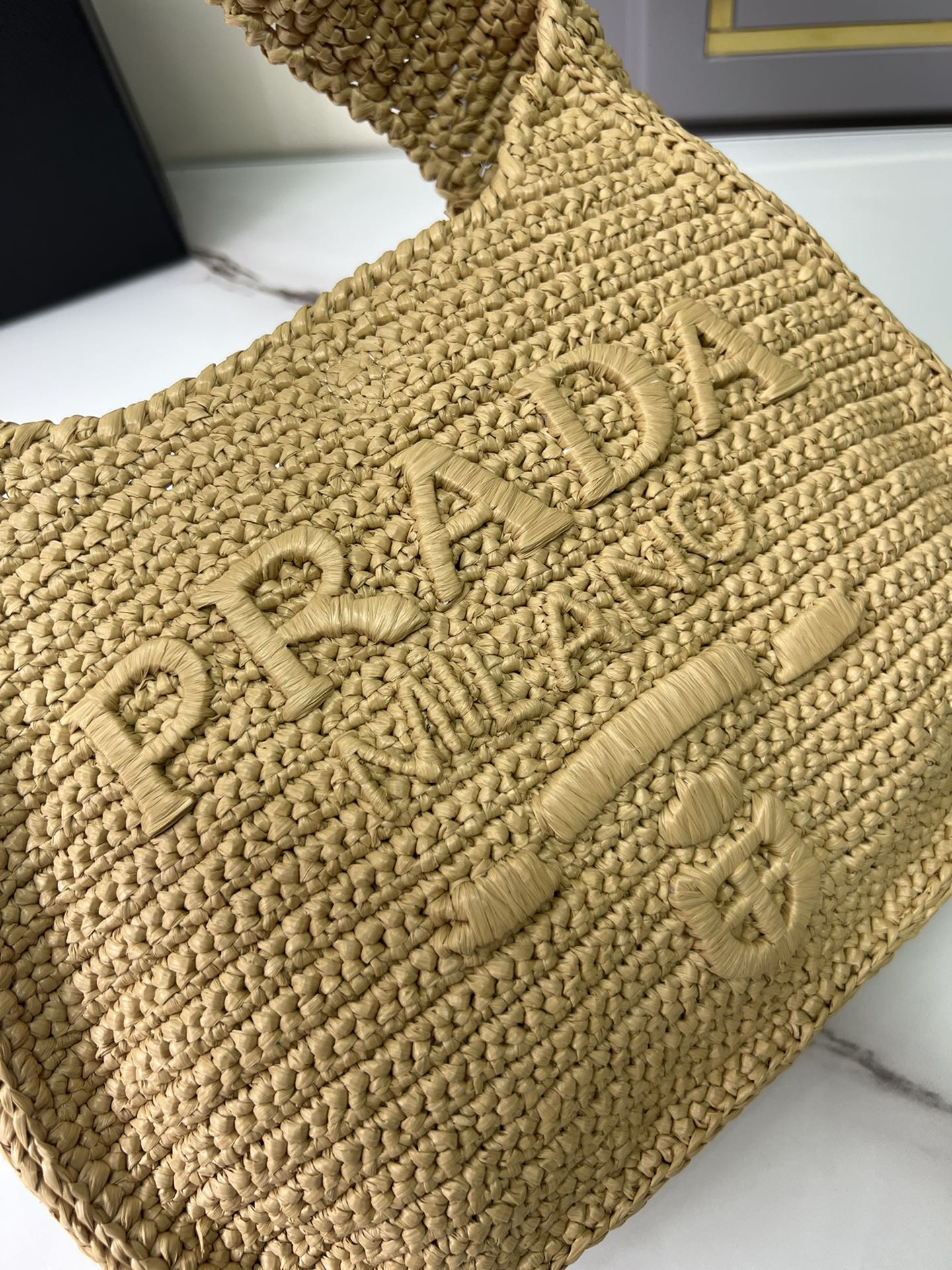 [Top] PRADA Straw Shoulder Bags 30x24x4.5cm