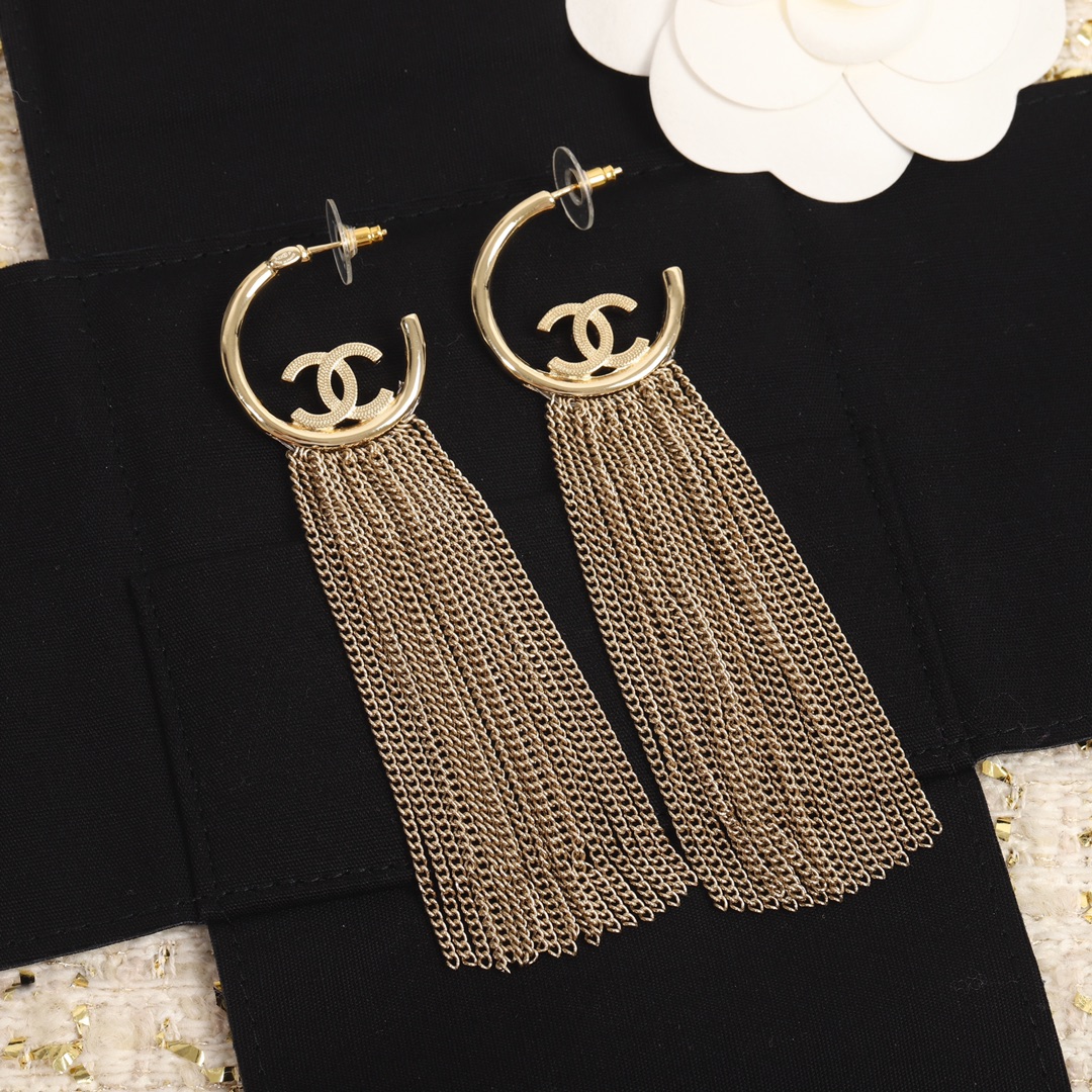 [TOP] CHANEL Double C Earrings