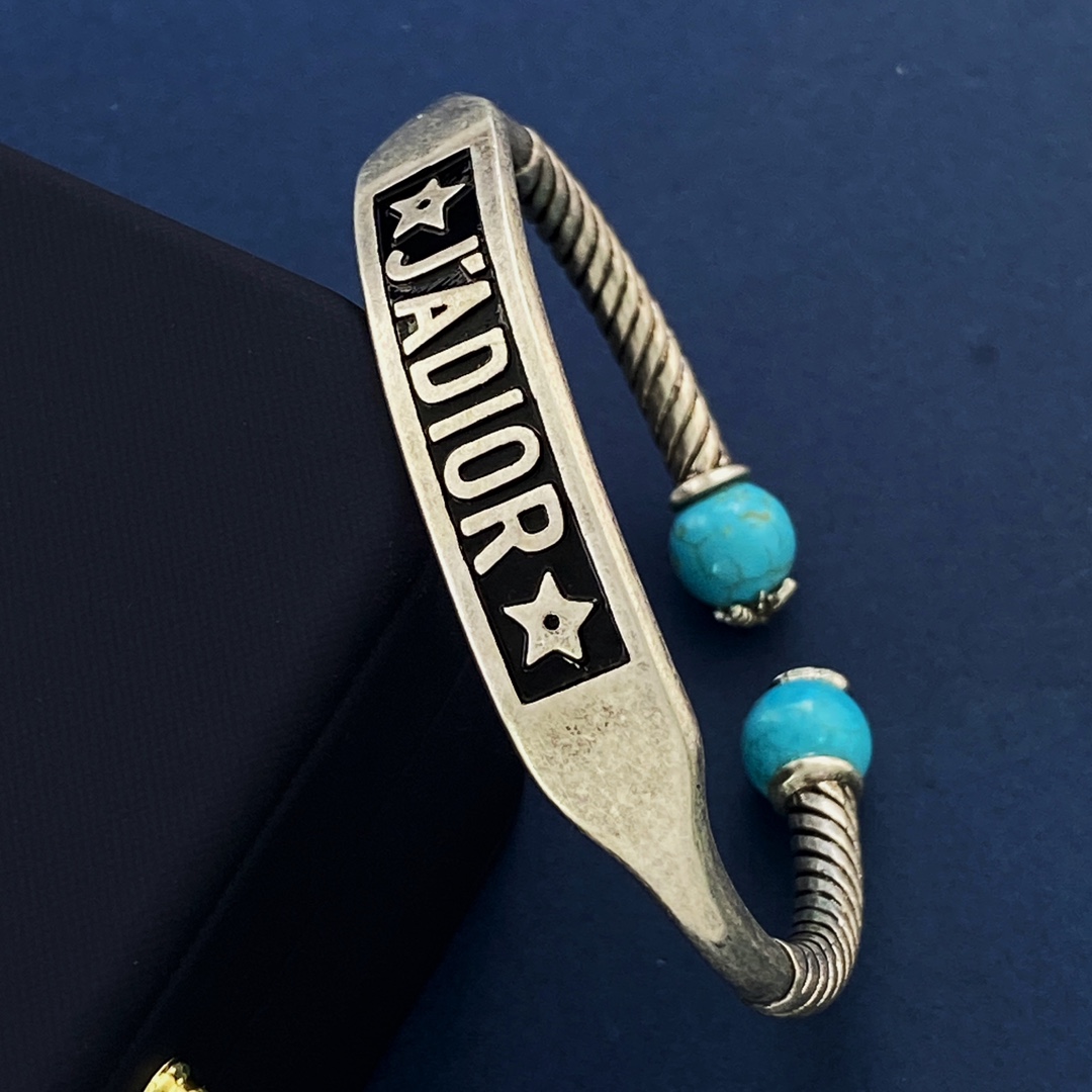 [TOP] Christian Dior Open Bracelet - Silver