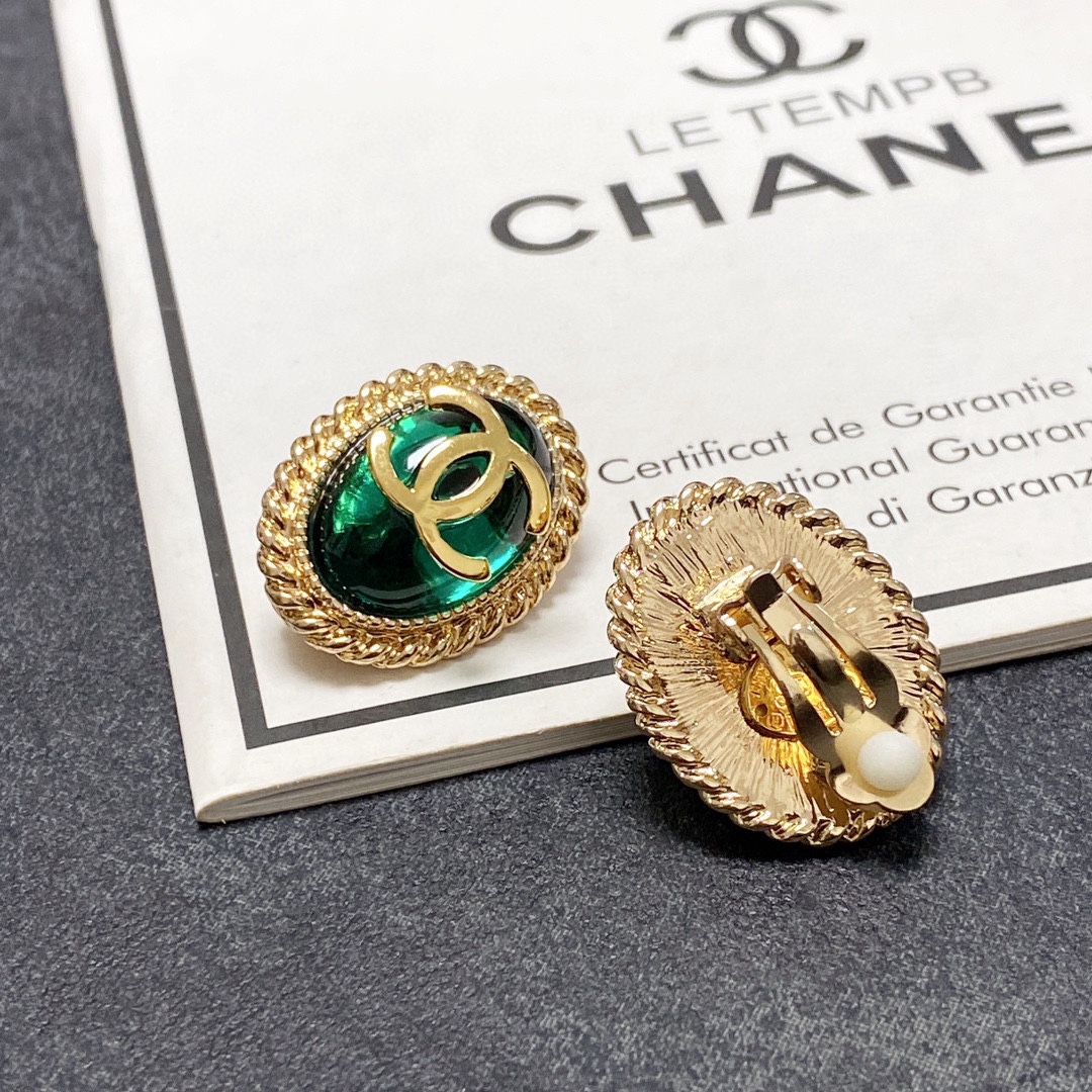 [TOP] CHANEL Double C Earrings - Ear Clip