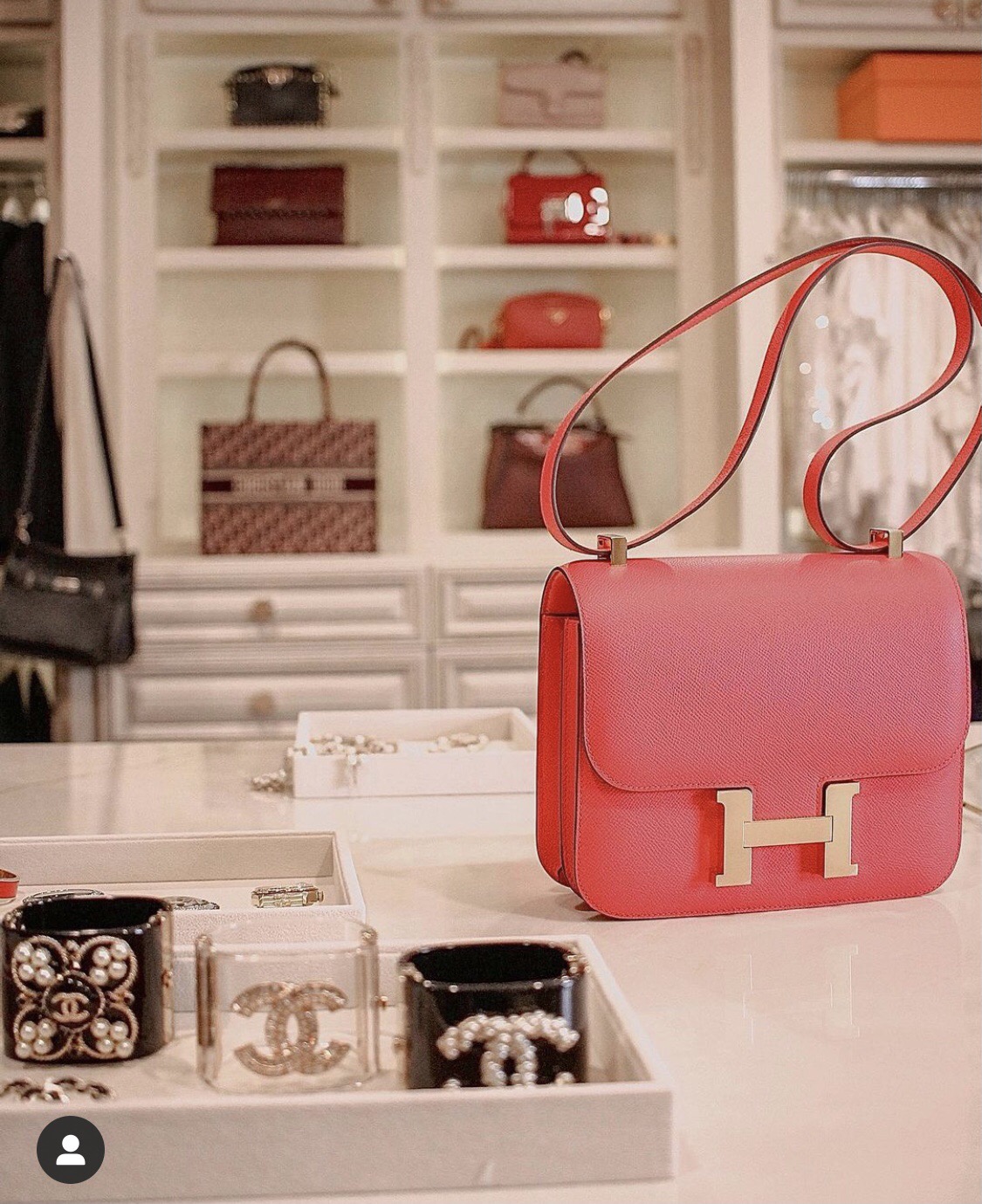 [TOP] HERMES Constance epsom 19/23 CM- Pink & GHW