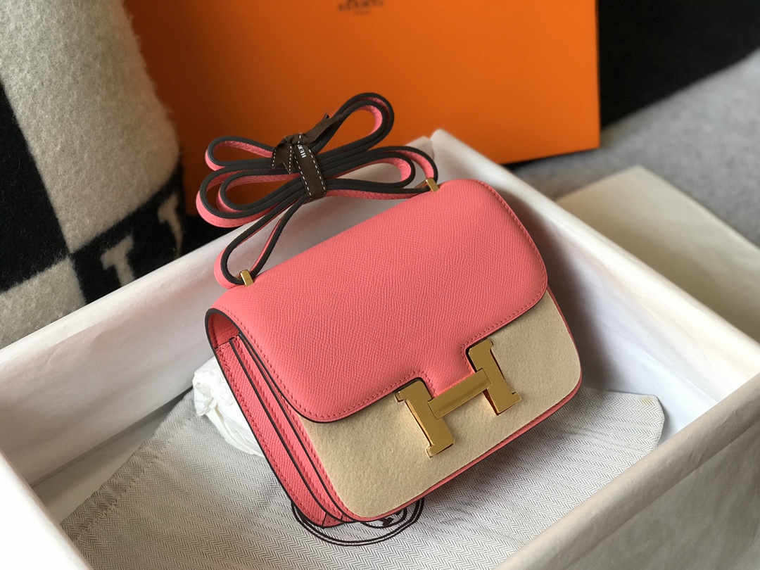 [TOP] HERMES Constance epsom 19/23 CM- Pink & GHW