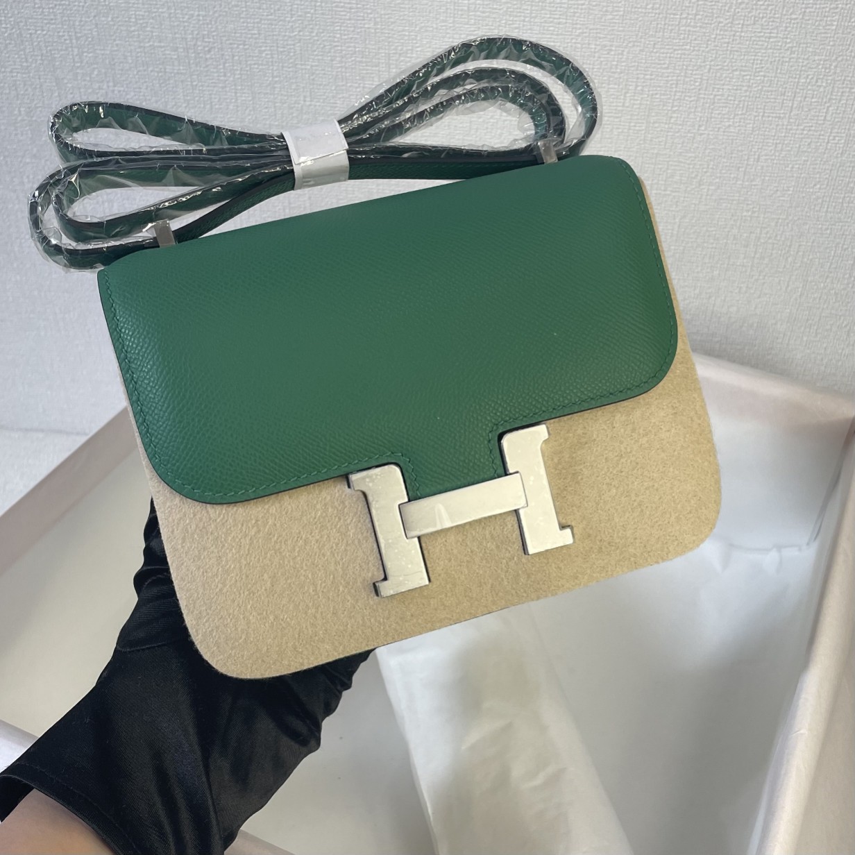[TOP] HERMES Constance epsom 19/23 CM- Green & GHW