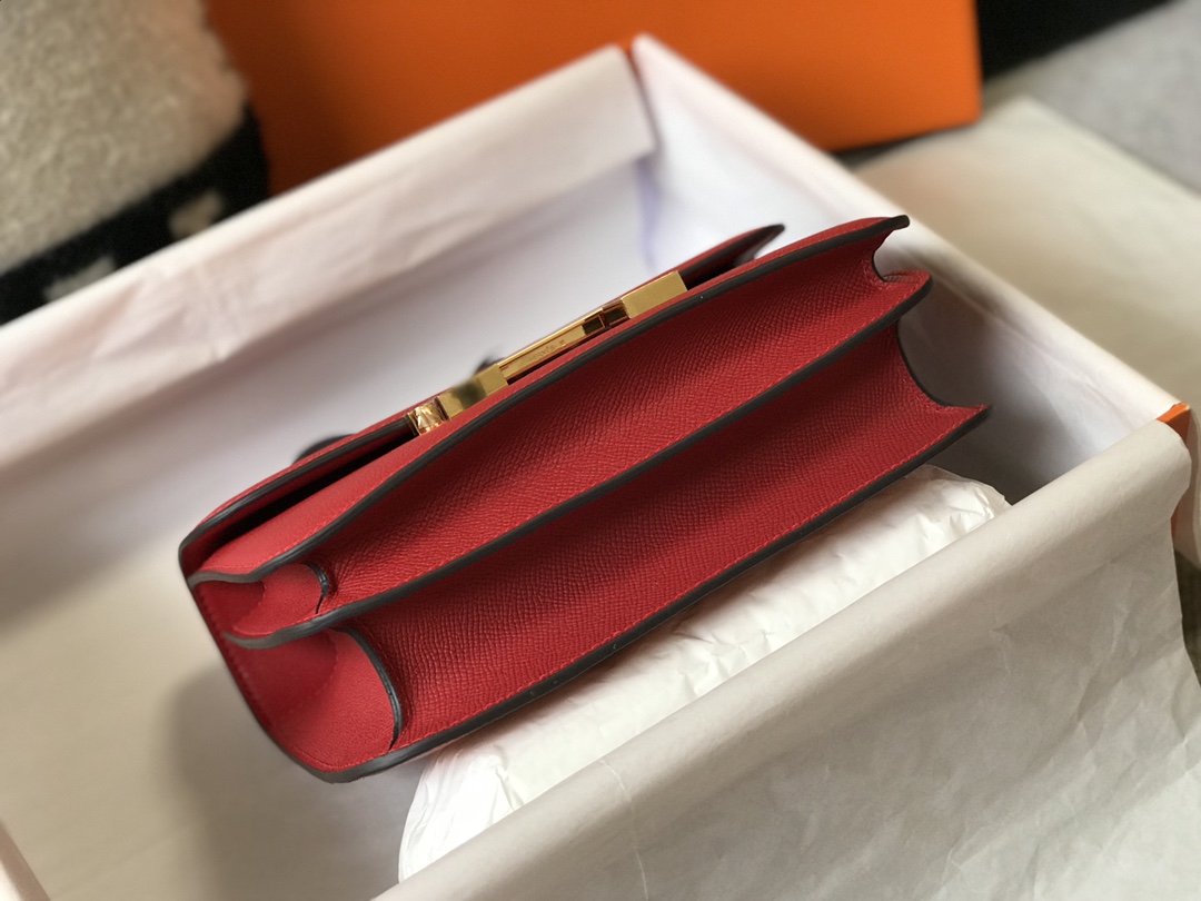 [TOP] HERMES Constance epsom 19/23 CM- Red & GHW