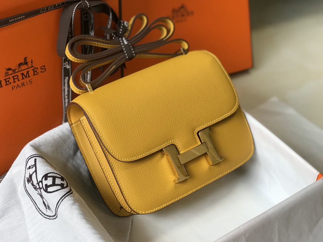 [TOP] HERMES Constance epsom 19/23 CM- Yellow & GHW