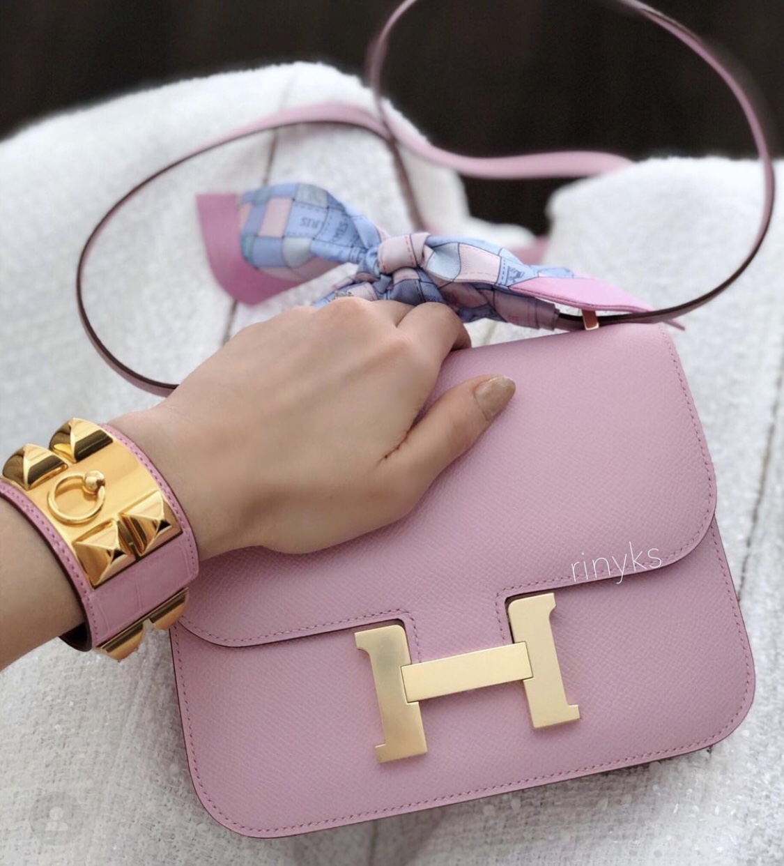 [TOP] HERMES Constance epsom 19/23 CM- Purple & GHW