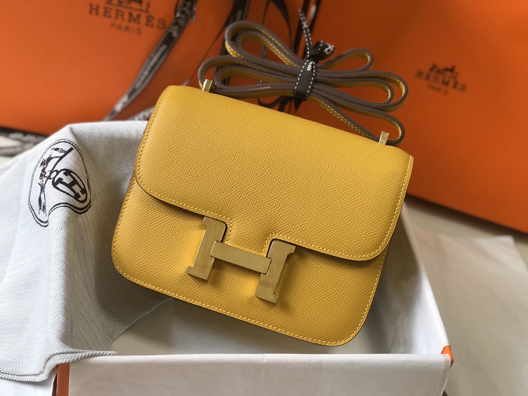 [TOP] HERMES Constance epsom 19/23 CM- Yellow & GHW