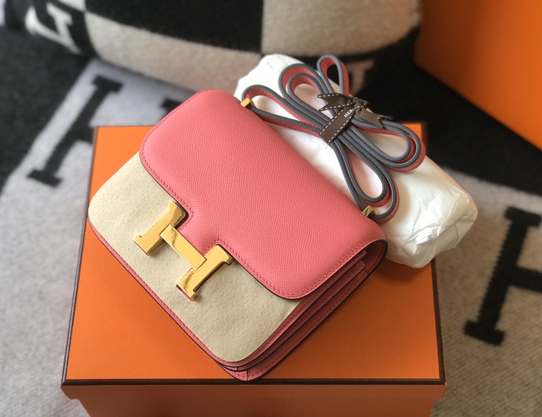 [TOP] HERMES Constance epsom 19/23 CM- Pink & GHW