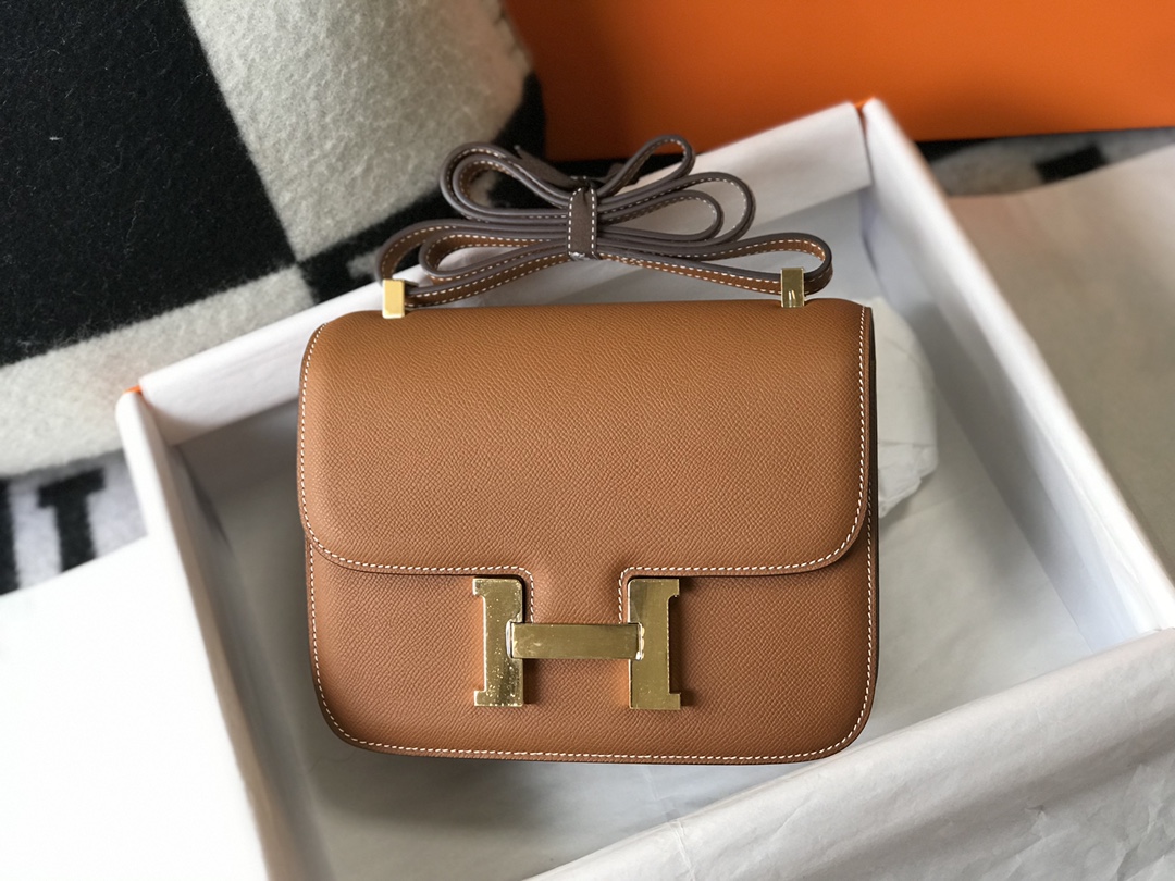 [TOP] HERMES Constance epsom 19/23 CM- Brown & GHW