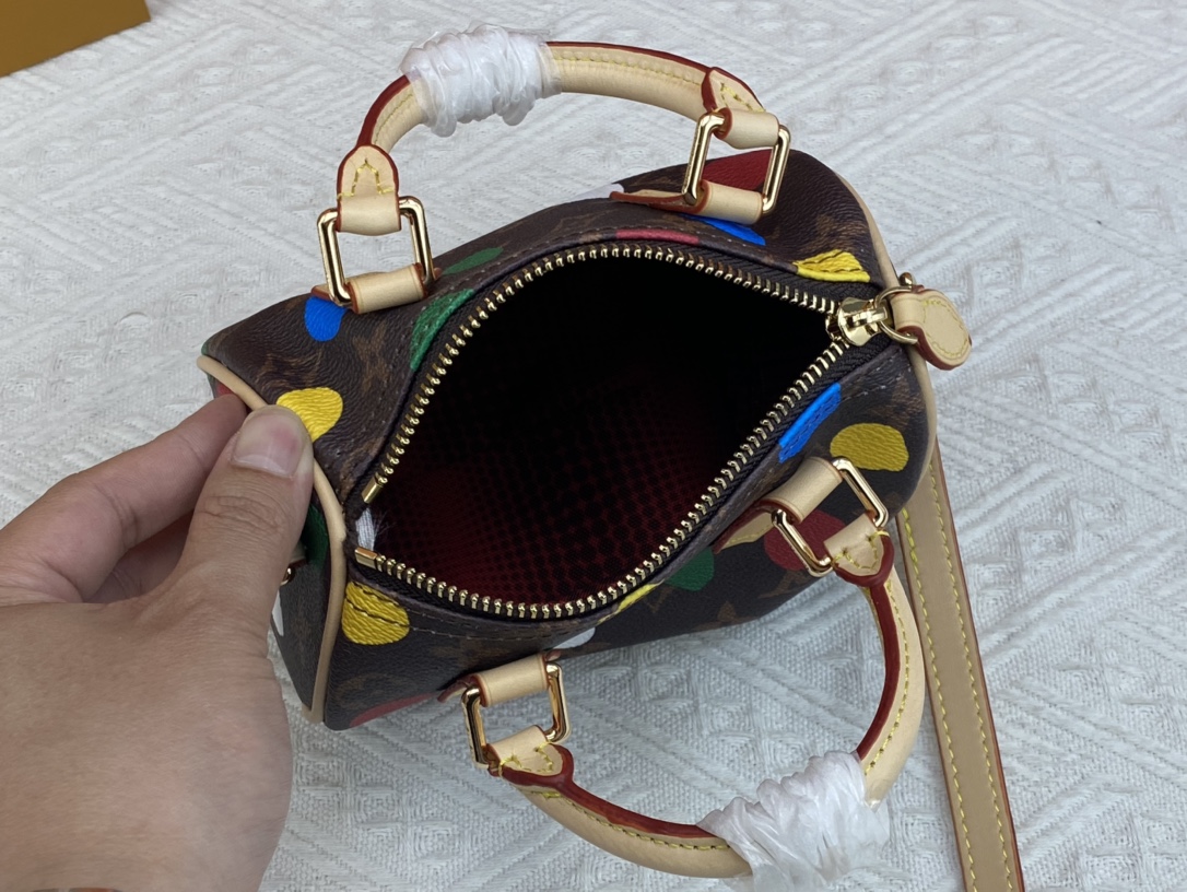 [TOP] Louis Vuitton LV LV x YK Nano Speedy Bag 16x10x7.5cm-Brown