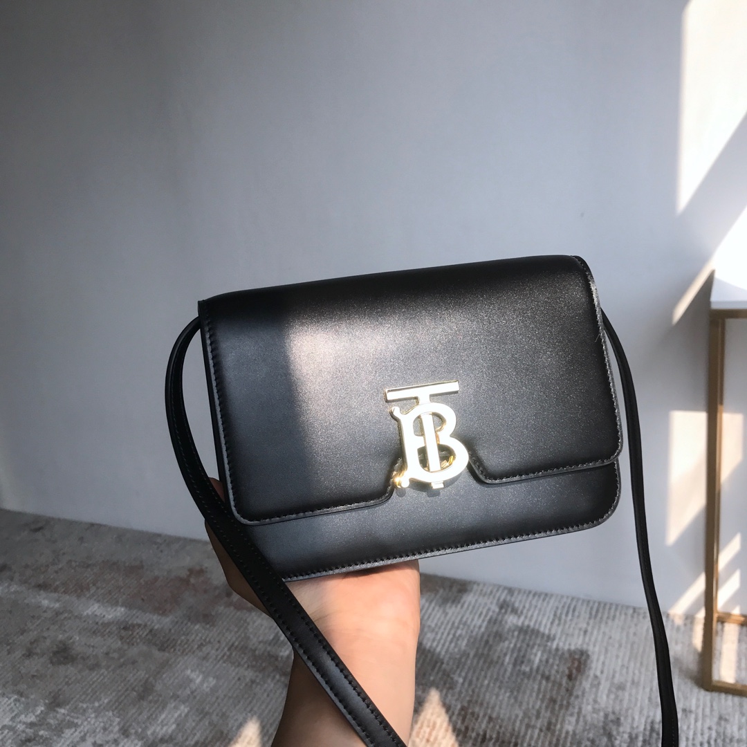 [TOP] BURBERRY Small TB Collection Bag - Black  & GHW