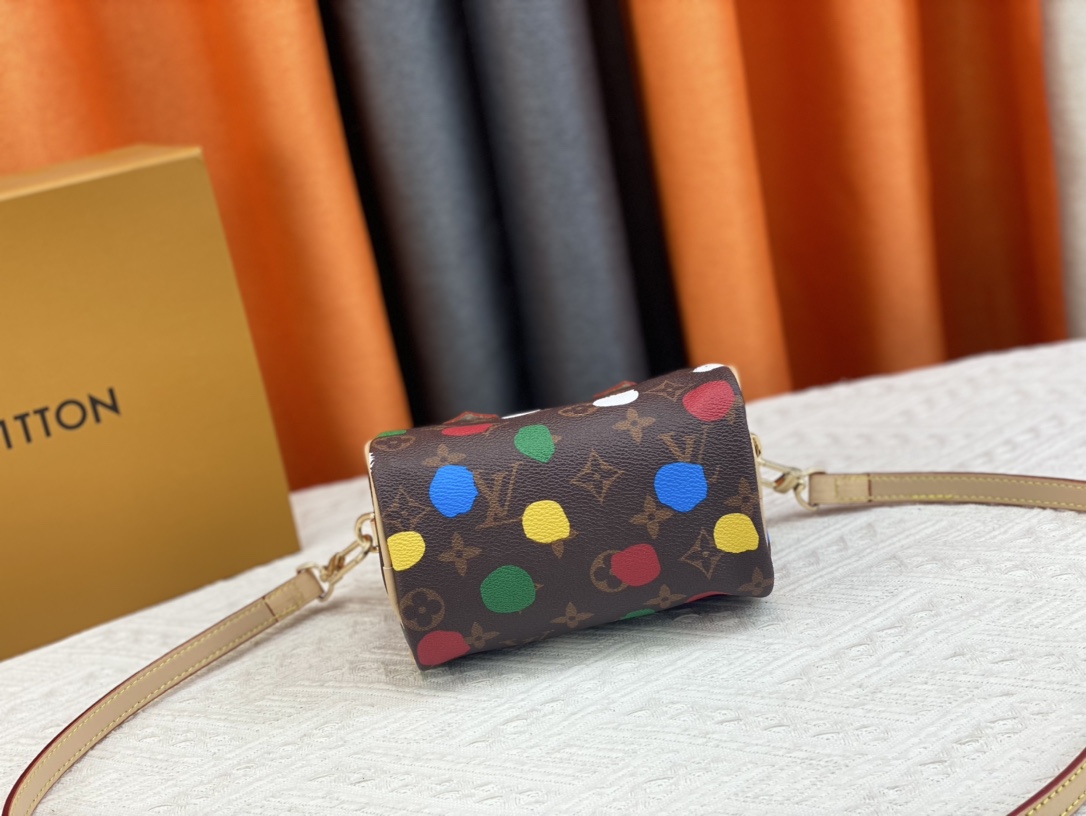 [TOP] Louis Vuitton LV LV x YK Nano Speedy Bag 16x10x7.5cm-Brown