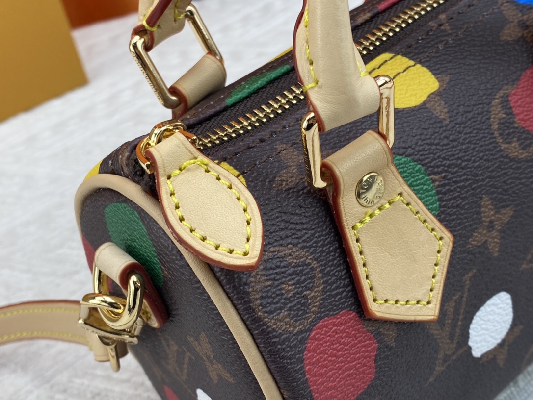 [TOP] Louis Vuitton LV LV x YK Nano Speedy Bag 16x10x7.5cm-Brown