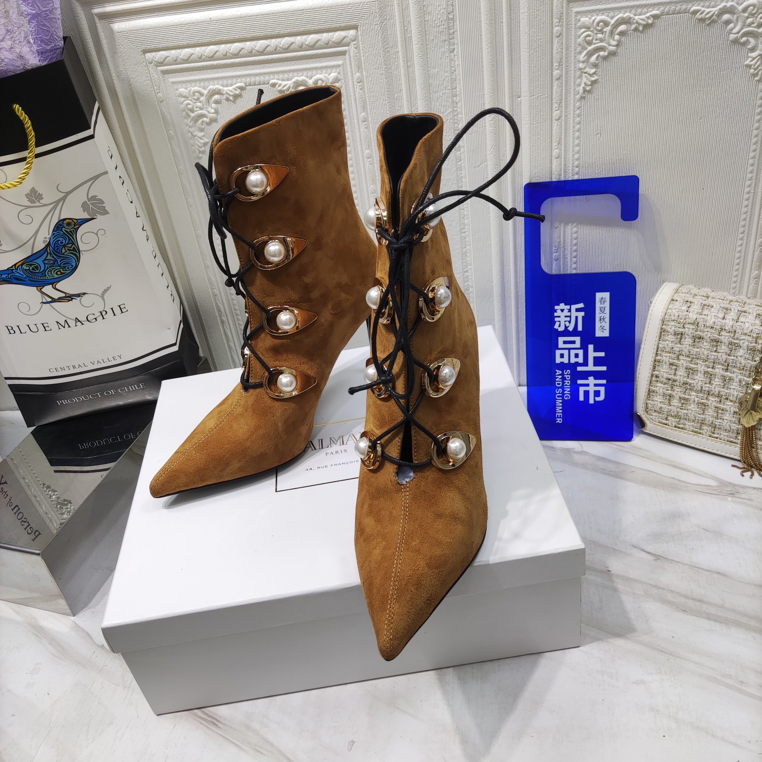 [TOP] Balmain High Heel Boots - Brown