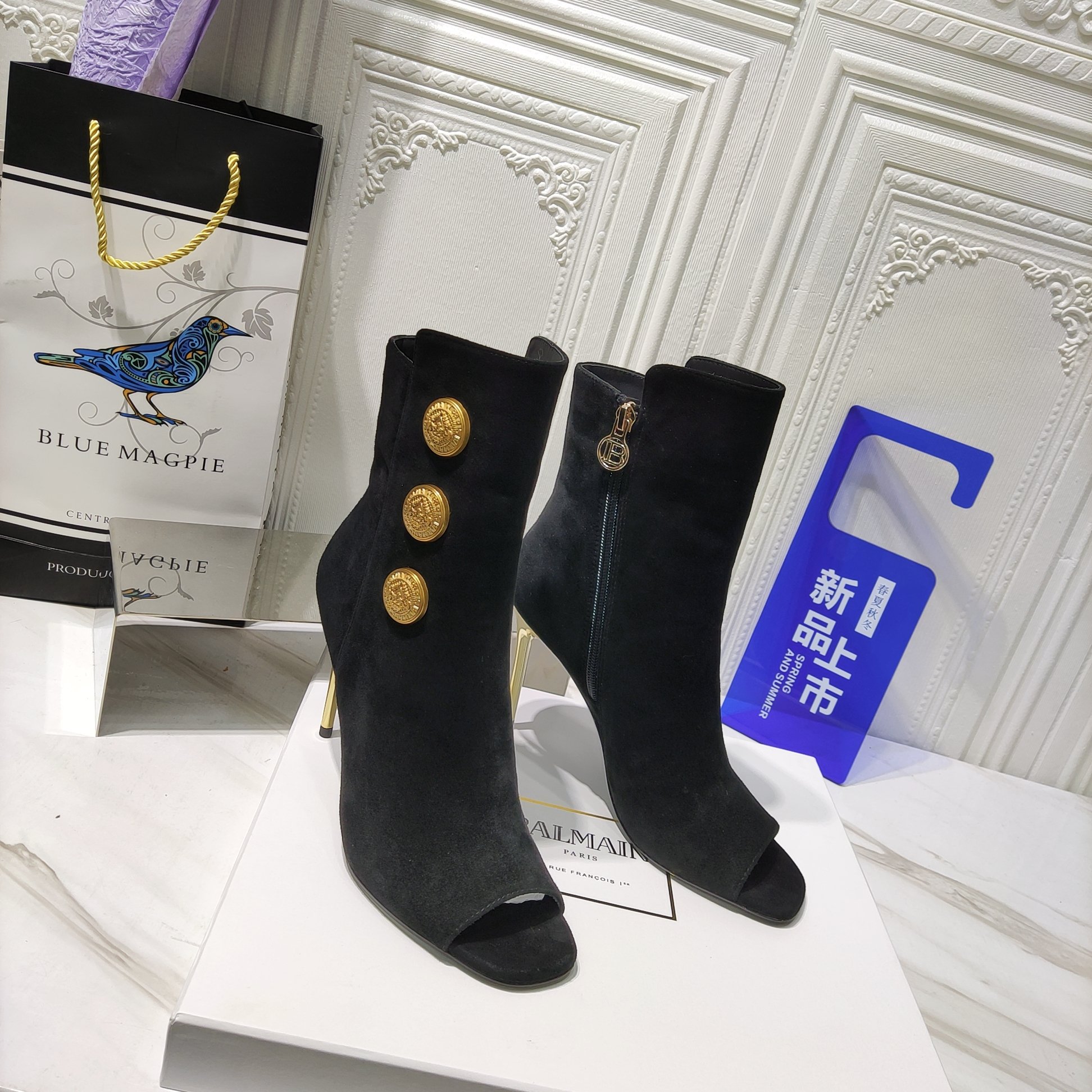 [TOP] Balmain High Heel Boots - Black