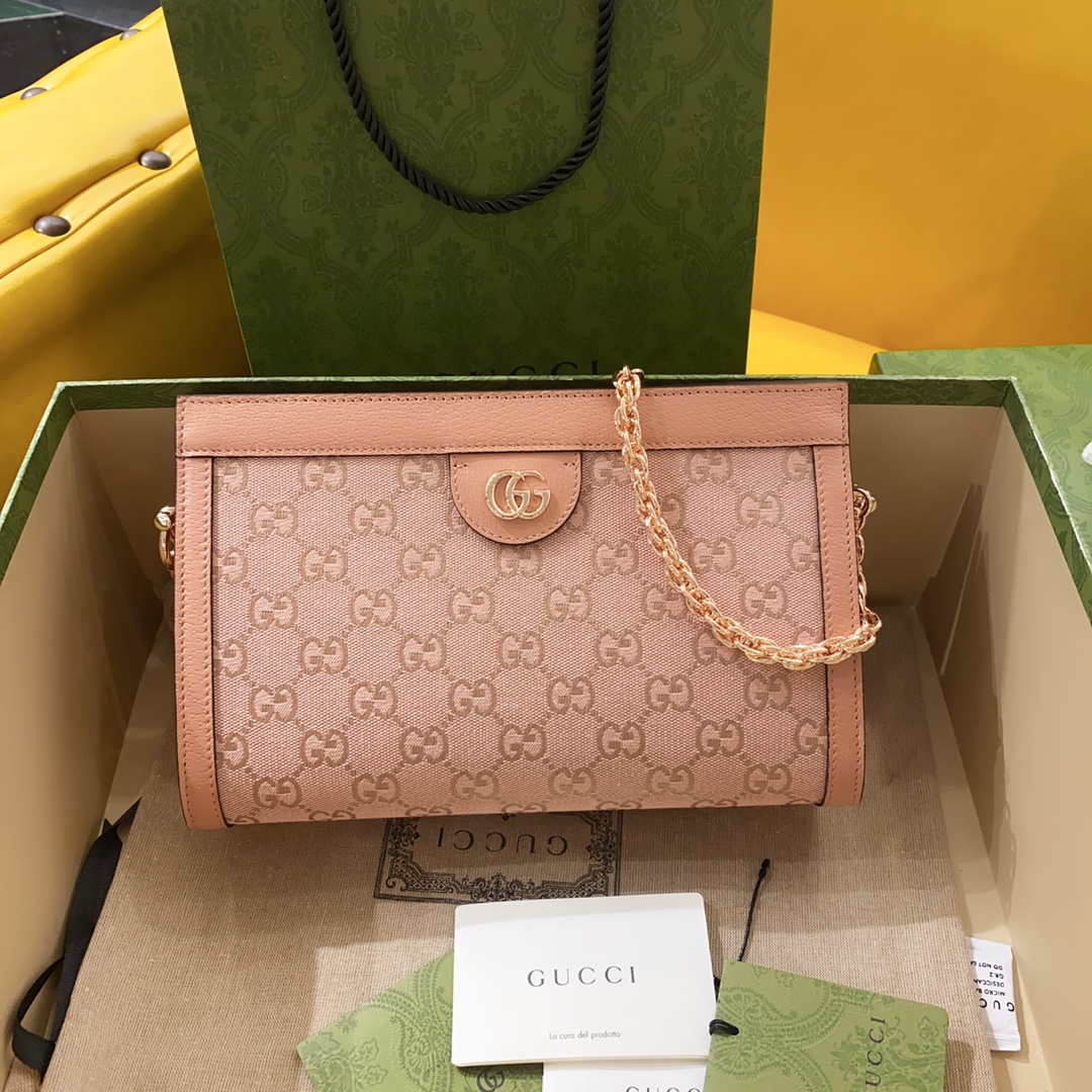 [TOP] GUCCI G*G Ophidia Small Bags 26cm (W) x 17cm (H) x 8cm (D) - Pink