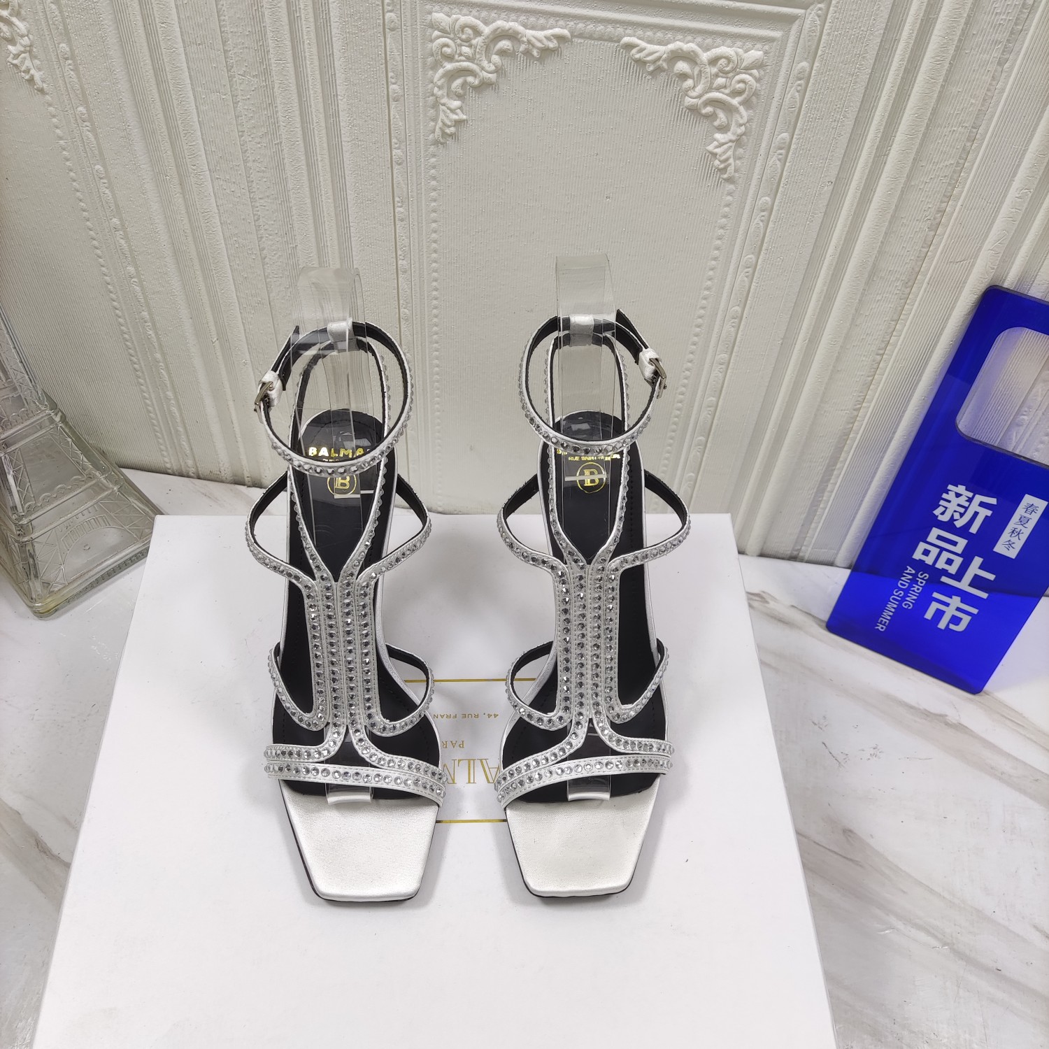 [TOP] Balmain Czech Drill High Heel Sandals - 2 Color
