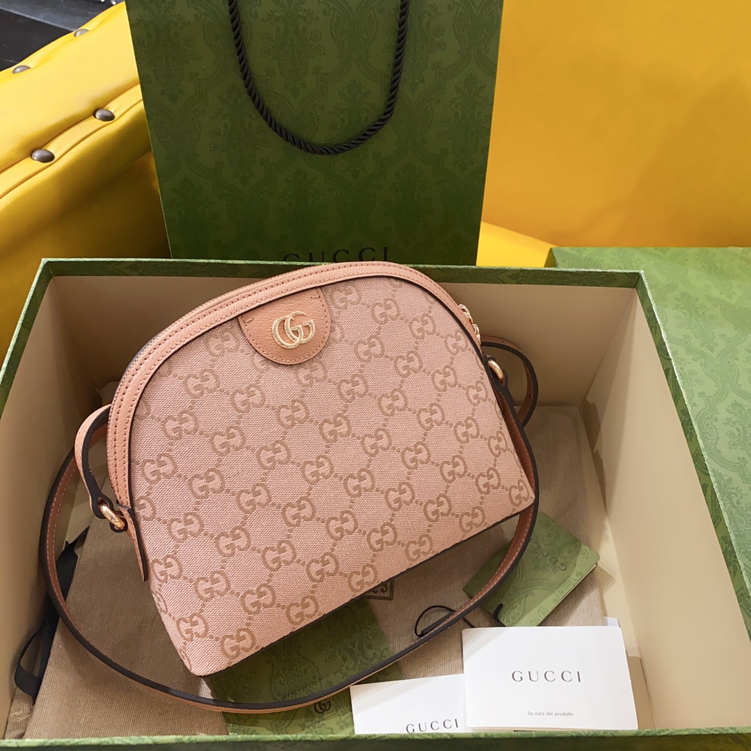 [TOP] GUCCI G*G Ophidia Shell Bags 23cm (W) x 19cm (H) x 8cm (D) - Pink