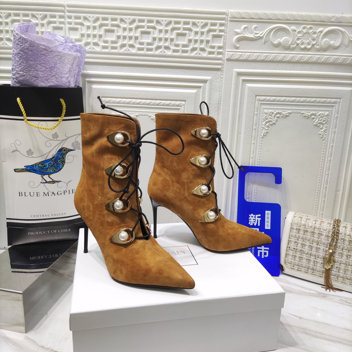 [TOP] Balmain High Heel Boots - Brown