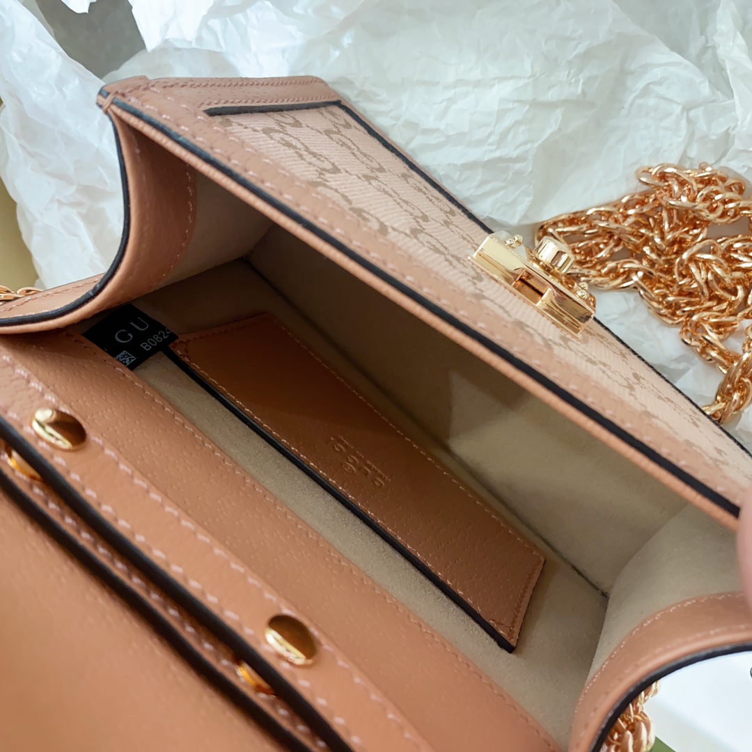 [TOP] GUCCI G*G Ophidia Top Handle Mini Bags 17.5cm (W) x 13cm (H) x 6cm (D) - Pink