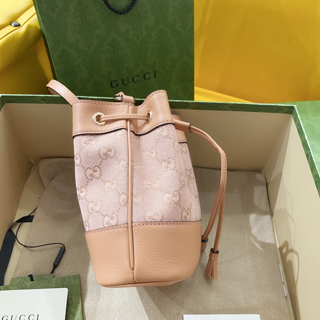 [TOP] GUCCI G*G Ophidia Mini Bucket  Bags 15.5cm (W) x 19cm (H) x 9cm (D) - Pink