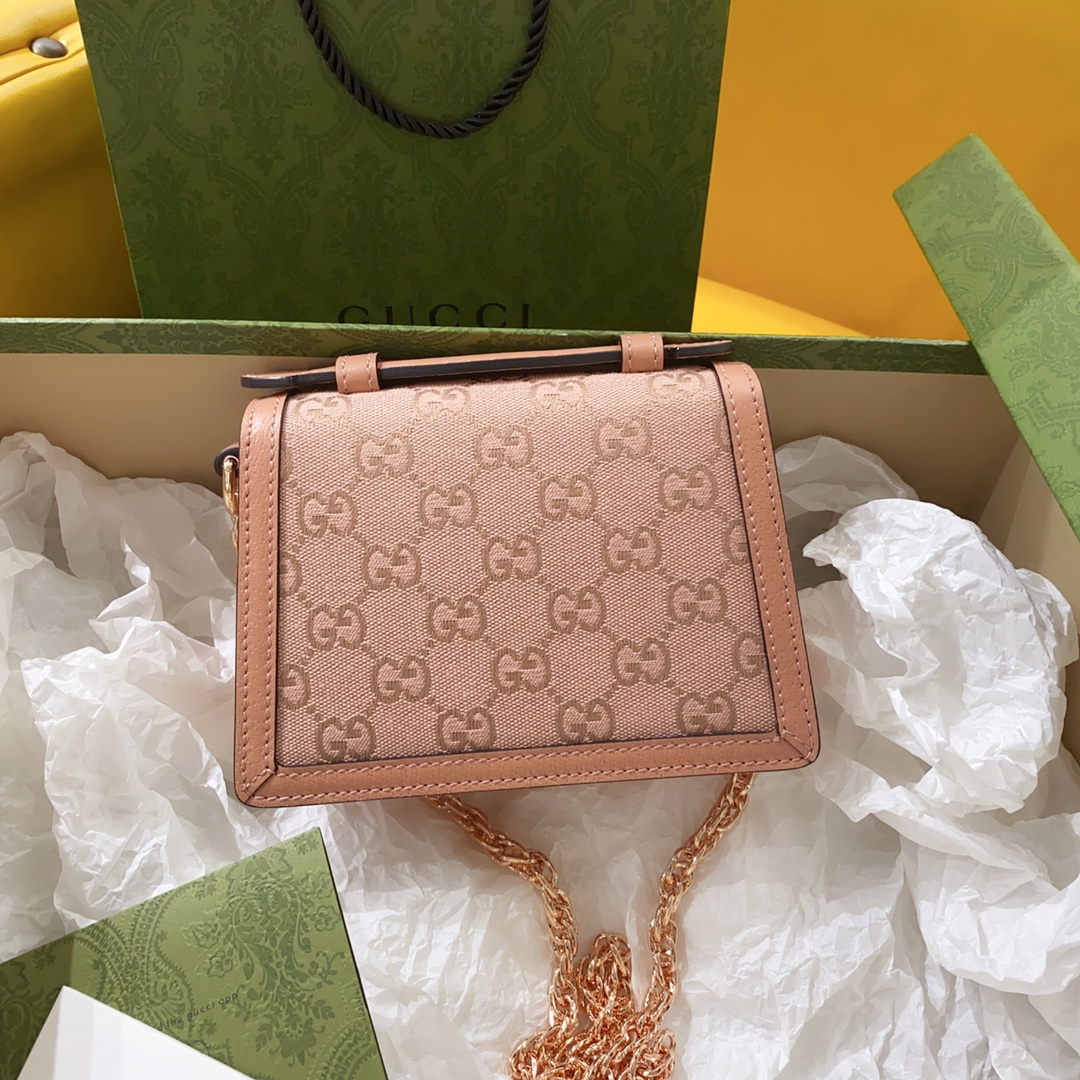 [TOP] GUCCI G*G Ophidia Top Handle Mini Bags 17.5cm (W) x 13cm (H) x 6cm (D) - Pink