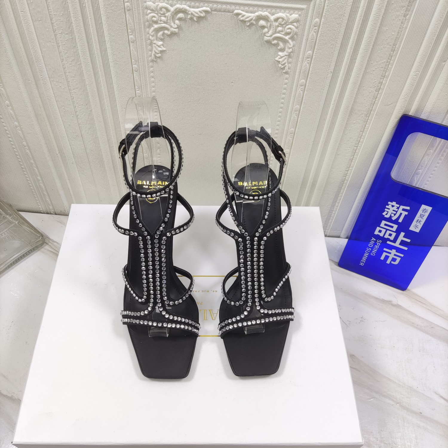 [TOP] Balmain Czech Drill High Heel Sandals - 2 Color
