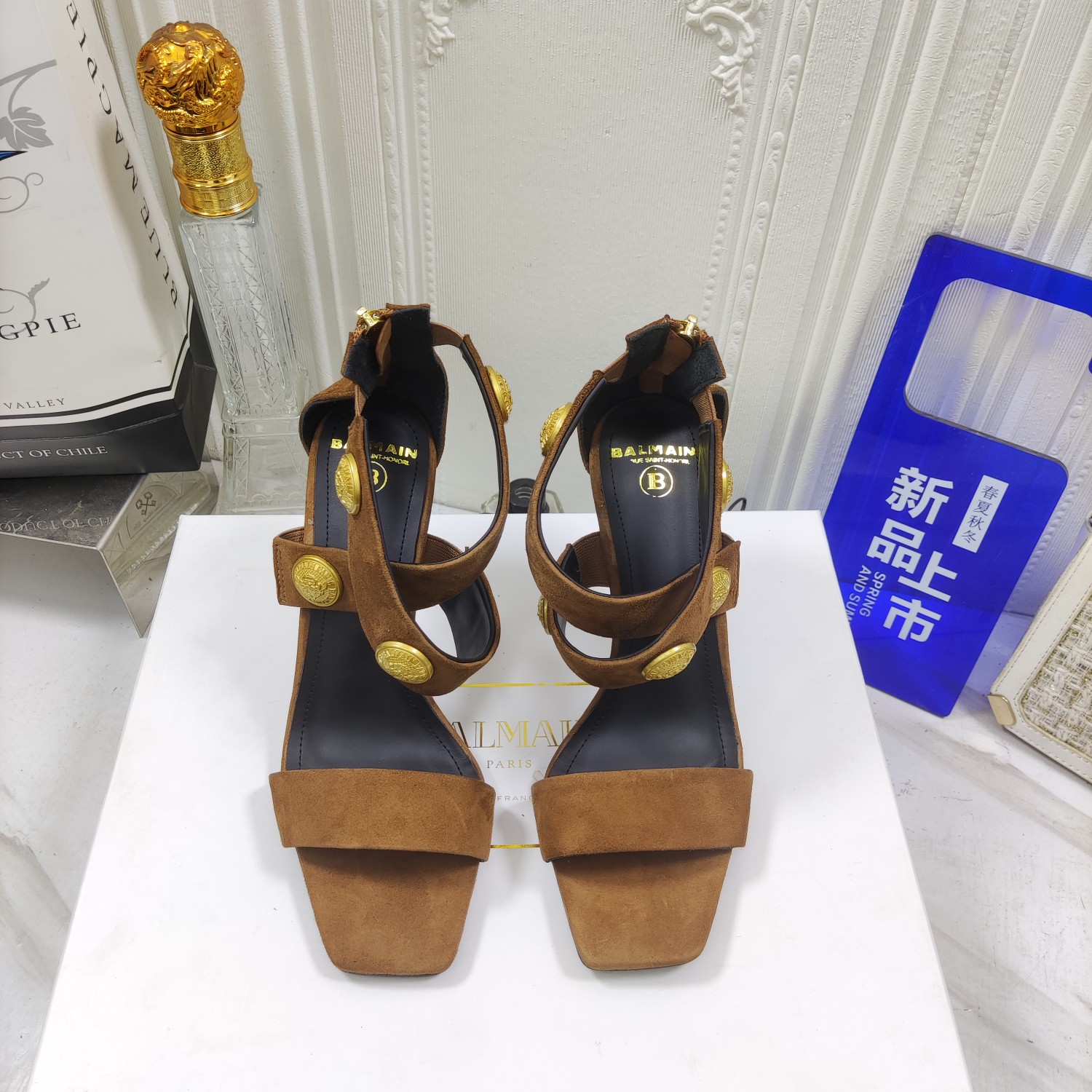 [TOP] Balmain Metal Buckle High Heel Sandals - 3 Color