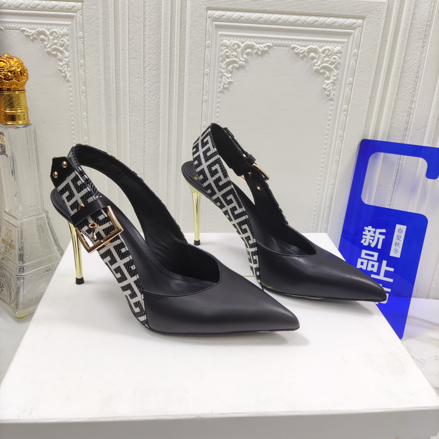 [TOP] Balmain Metal Buckle High Heel Sandals - 4 Color