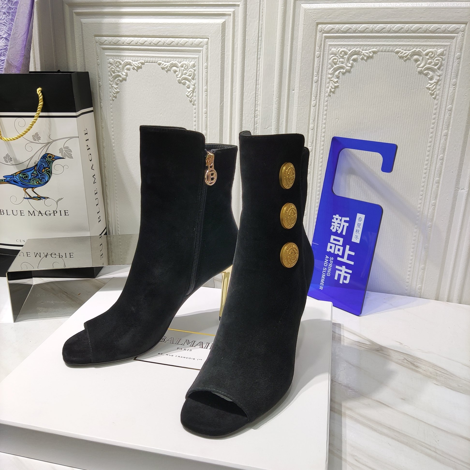 [TOP] Balmain High Heel Boots - Black