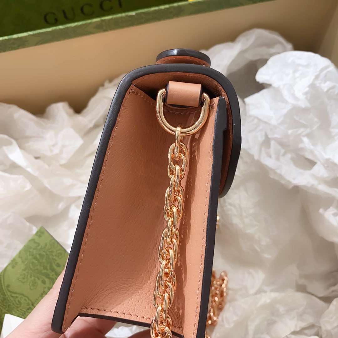 [TOP] GUCCI G*G Ophidia Top Handle Mini Bags 17.5cm (W) x 13cm (H) x 6cm (D) - Pink