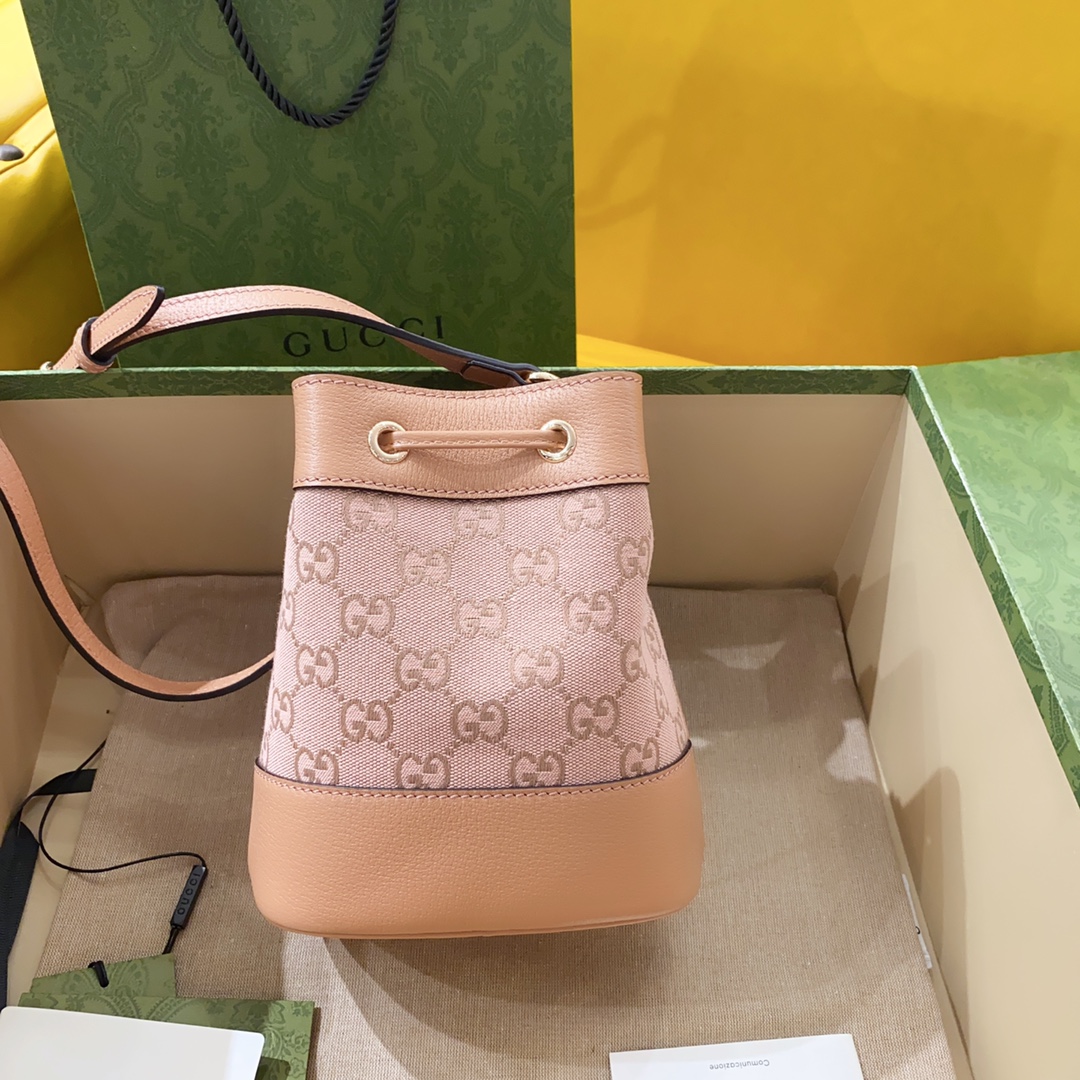 [TOP] GUCCI G*G Ophidia Mini Bucket  Bags 15.5cm (W) x 19cm (H) x 9cm (D) - Pink