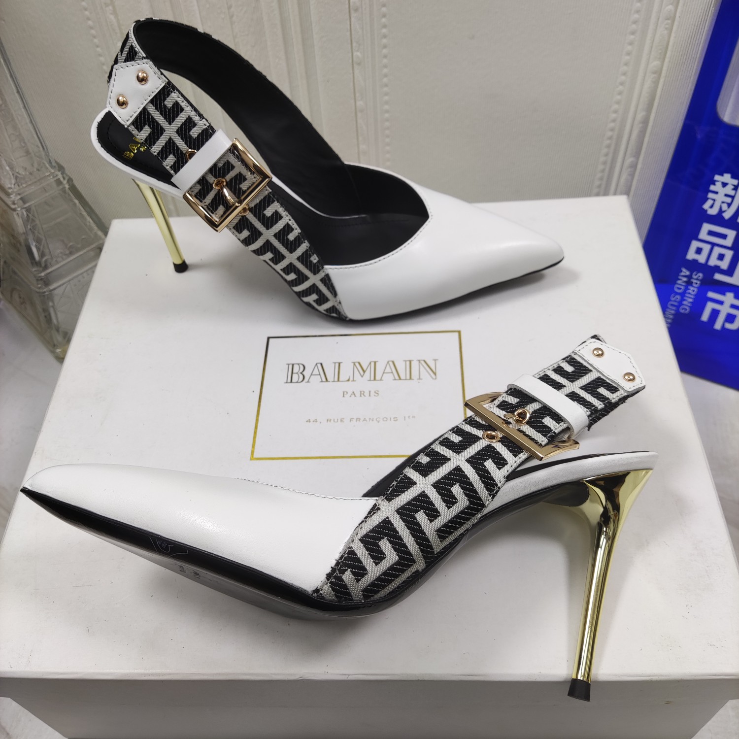 [TOP] Balmain Metal Buckle High Heel Sandals - 4 Color
