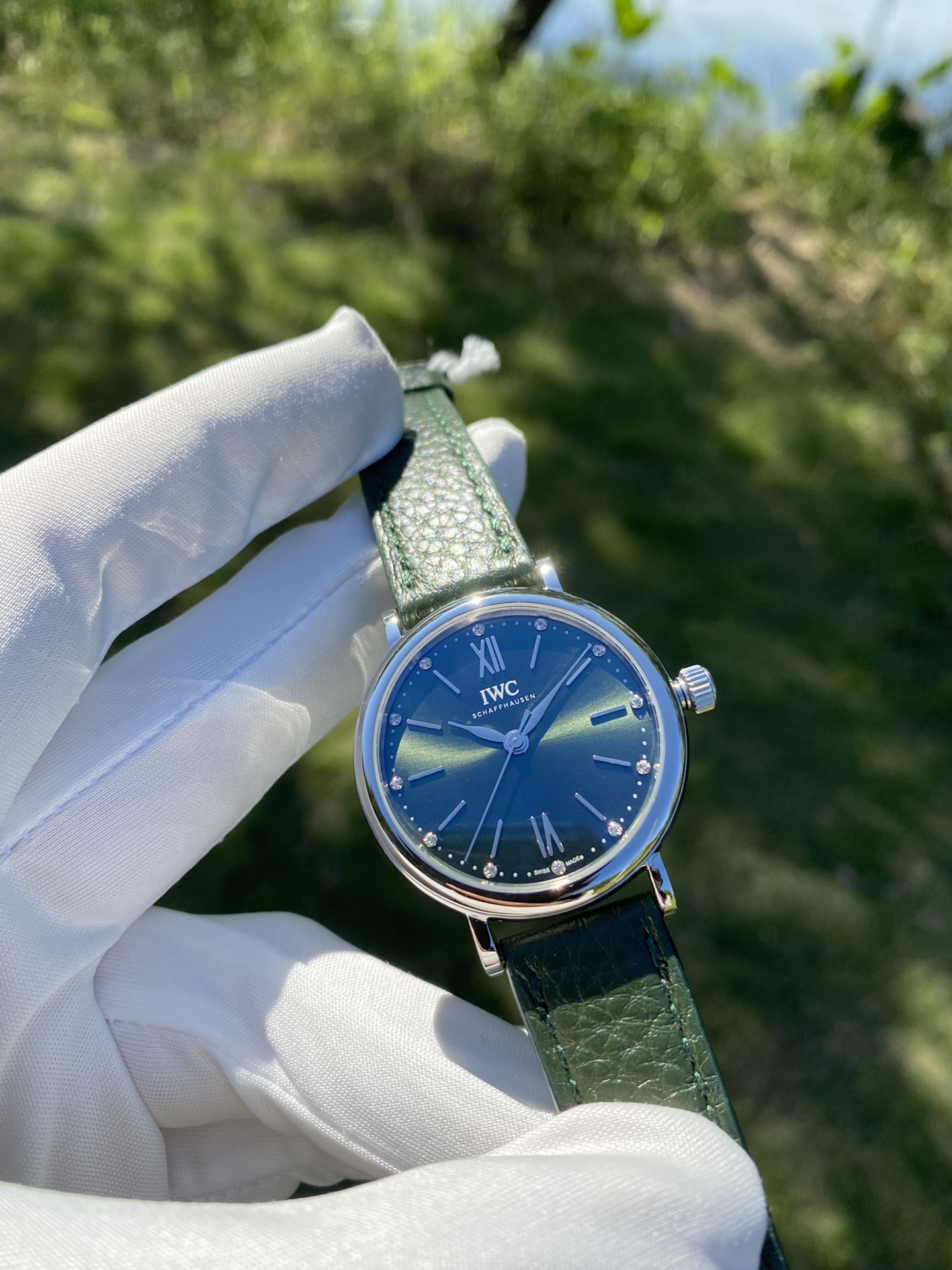 [TOP] IWC Watch 34mm - Dark Green & Silver