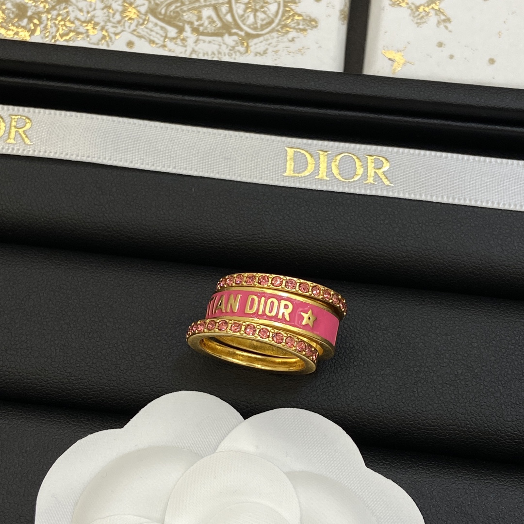 [TOP] Christian Dior Set Of Three Rings - Pink
