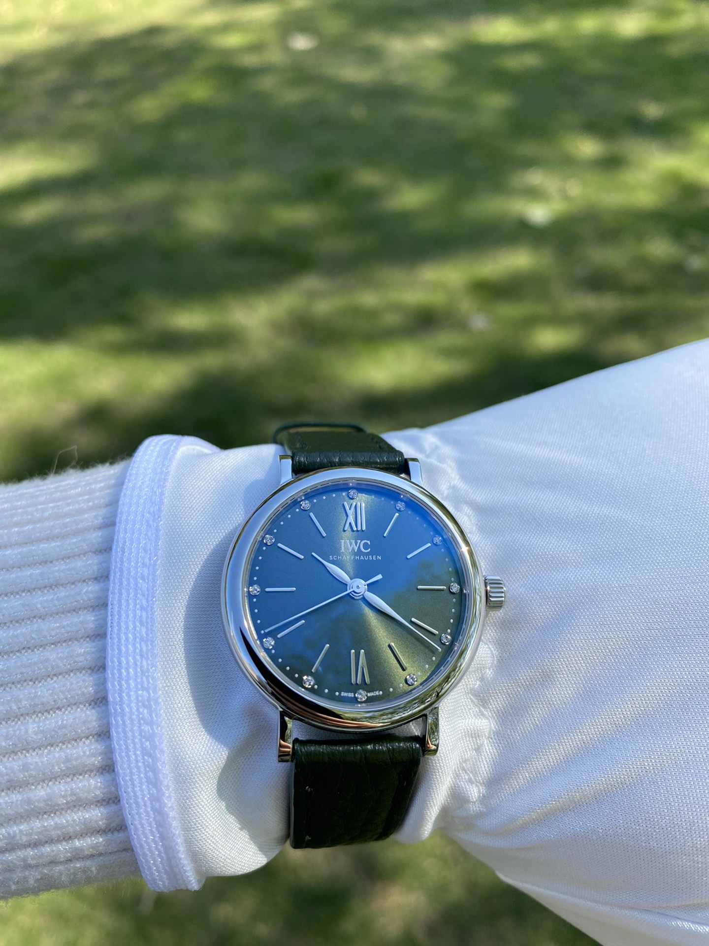 [TOP] IWC Watch 34mm - Dark Green & Silver