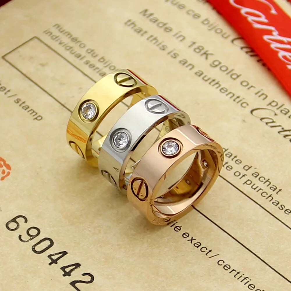 [TOP] Cartier Love Ring with Diamond - 3 Color