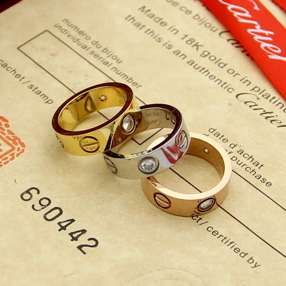 [TOP] Cartier Love Ring with Diamond - 3 Color