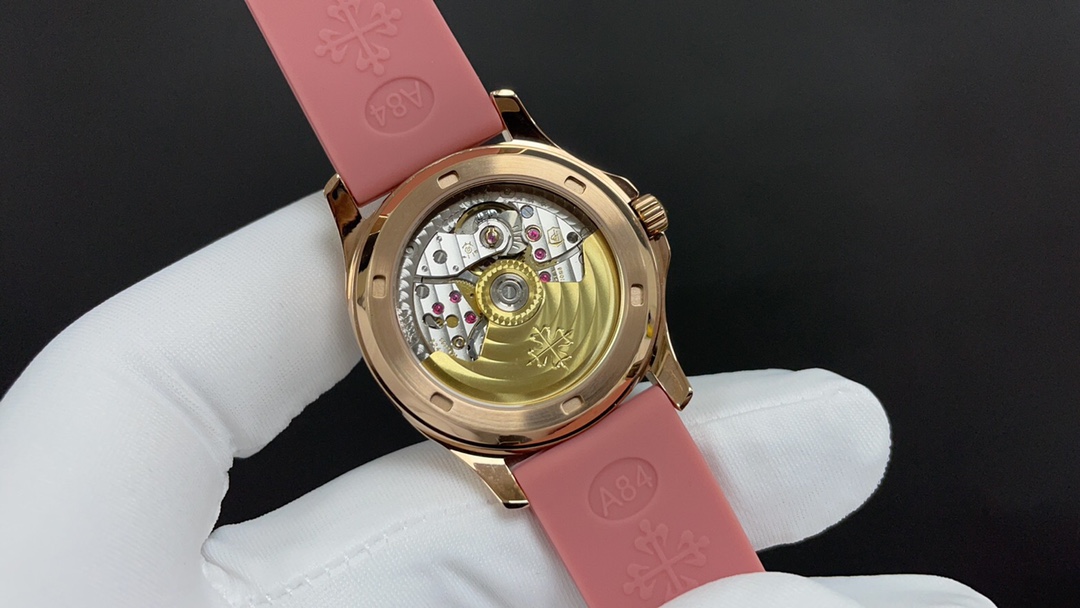 [TOP] Patek Philippe AQUANAUT Women's 35.6mm Watch - Dark Pink with Gold