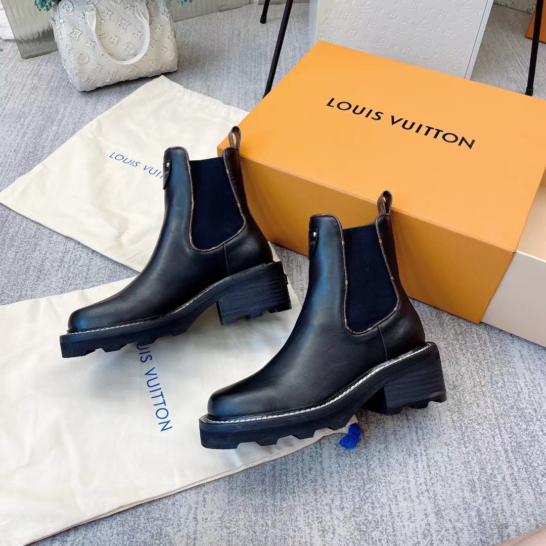 [TOP] Louis Vuitton LV  LV Beaubourg Ankle Boots Logo