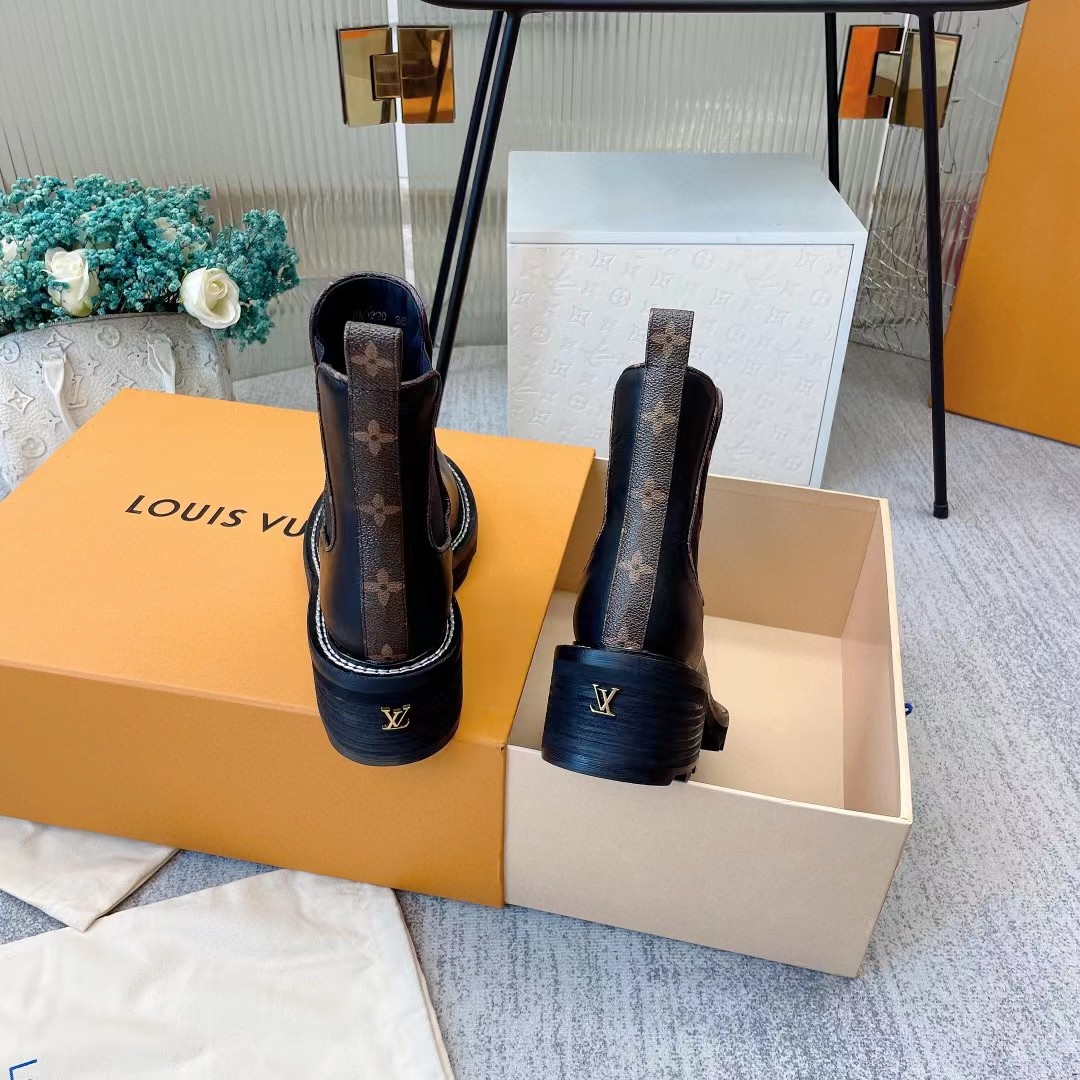 [TOP] Louis Vuitton LV  LV Beaubourg Ankle Boots Logo