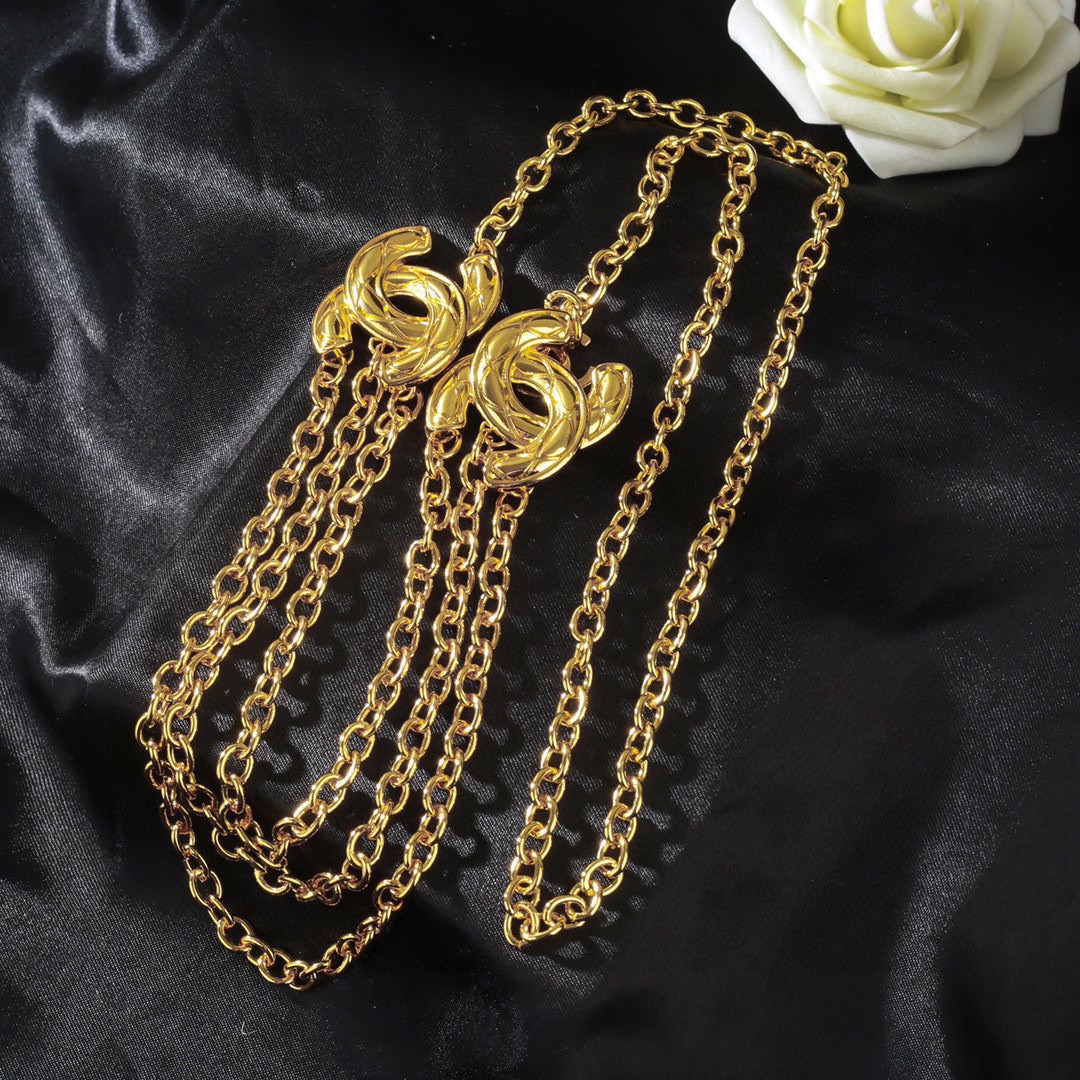 [TOP] CHANEL Multi Layer C Logo Waist Chain