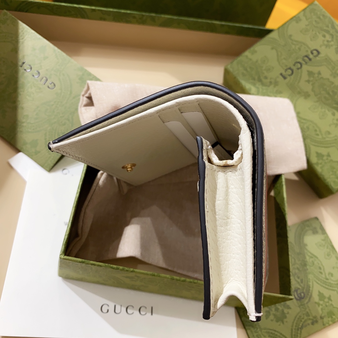 [TOP] GUCCI Cake Cat Pattern Card Case Wallet 11.5x8x3 cm