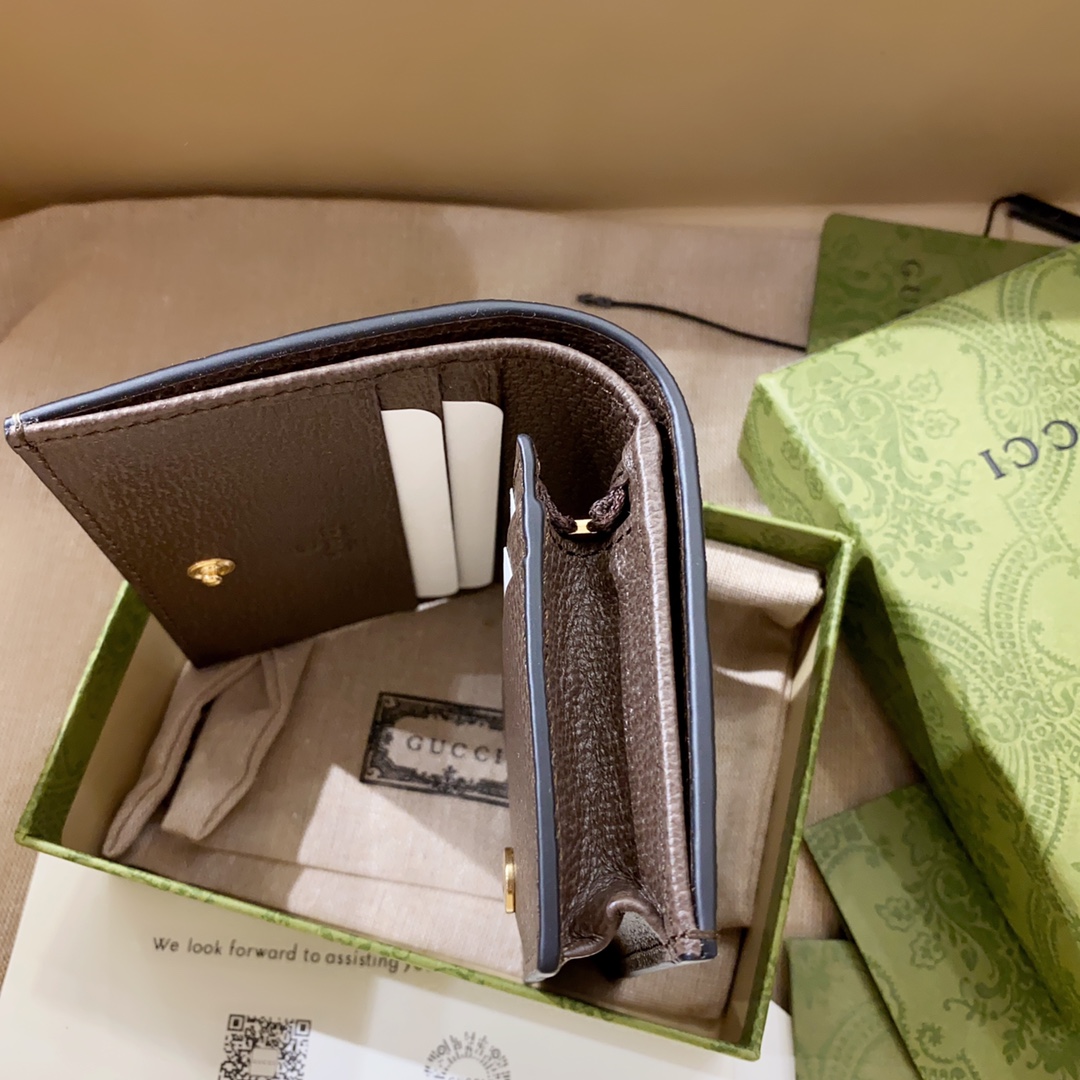 [TOP] GUCCI Strawberry Card Case Wallet 11.5x8x3 cm