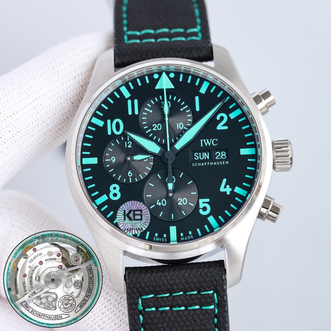 [TOP] IWC Watch 43mm - Dark & Silver