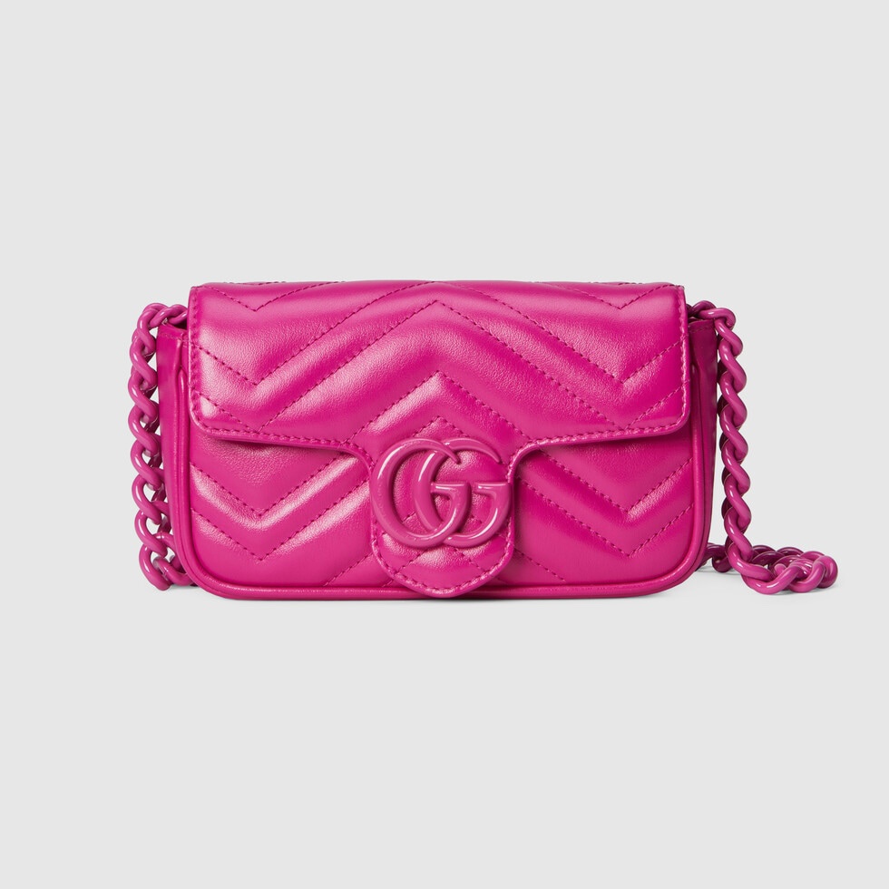 [TOP] GUCCI GG Mini Marmont Bags 16.5cm (W) x 10cm (H) x 5cm (D) - Pink