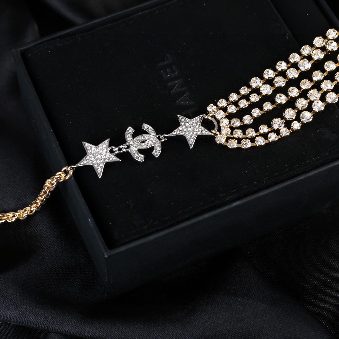 [TOP] CHANEL Multi Layer Crystal Rhinestone Waist Chain