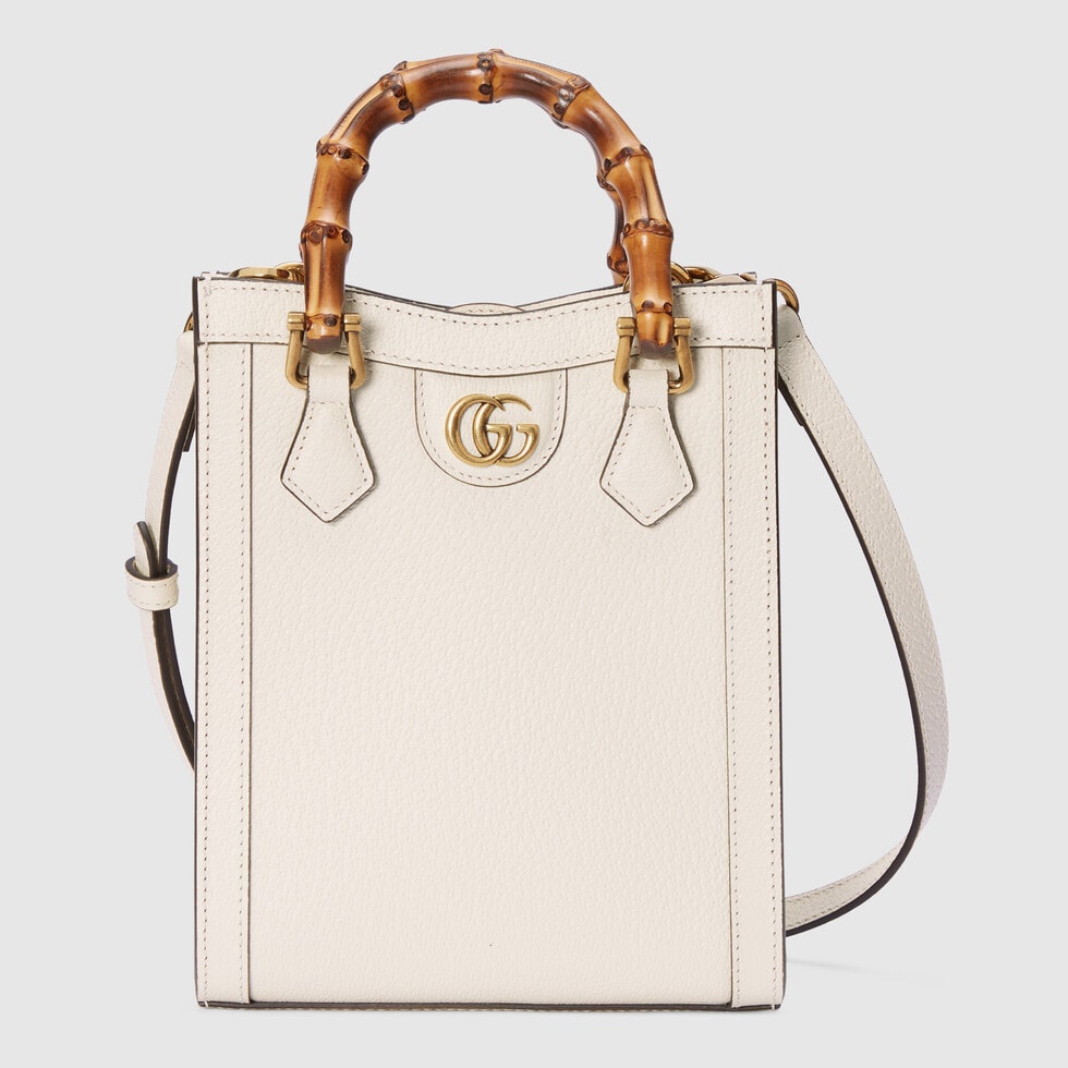 [TOP] GUCCI Diana Mini Tote Bag 15.5cm (W) x 19.5cm (H) x 6cm (D) - White